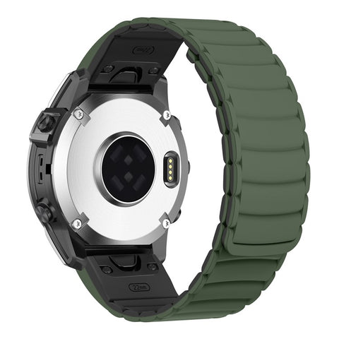26mm Wrist Band for Garmin Fenix 8 51mm / Enduro 3 / Enduro 2 Universal Two-Color Magnetic Silicone Watch Strap