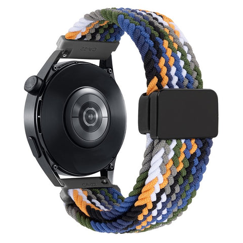 22mm Universal Wrist Strap Magnetic Buckle Nylon Braided Smart Watch Band
