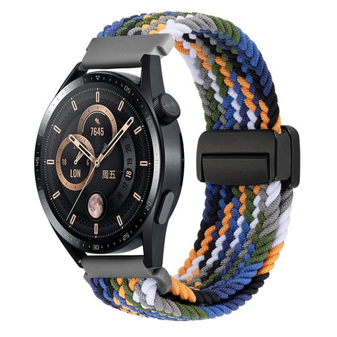22mm Universal Wrist Strap Magnetic Buckle Nylon Braided Smart Watch Band