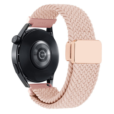22mm Universal Wrist Strap Magnetic Buckle Nylon Braided Smart Watch Band