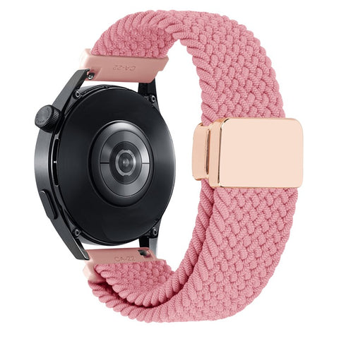 22mm Universal Wrist Strap Magnetic Buckle Nylon Braided Smart Watch Band
