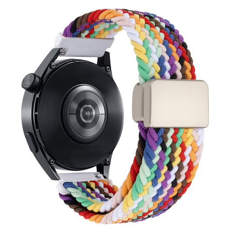 22mm Universal Wrist Strap Magnetic Buckle Nylon Braided Smart Watch Band