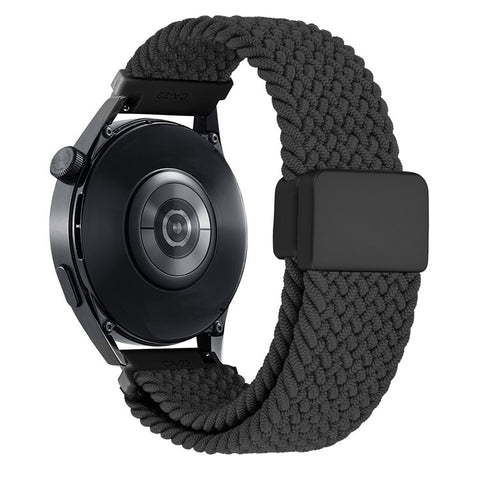 22mm Universal Wrist Strap Magnetic Buckle Nylon Braided Smart Watch Band