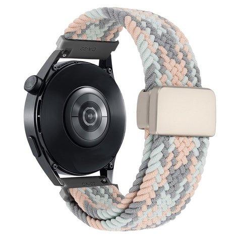 22mm Universal Wrist Strap Magnetic Buckle Nylon Braided Smart Watch Band
