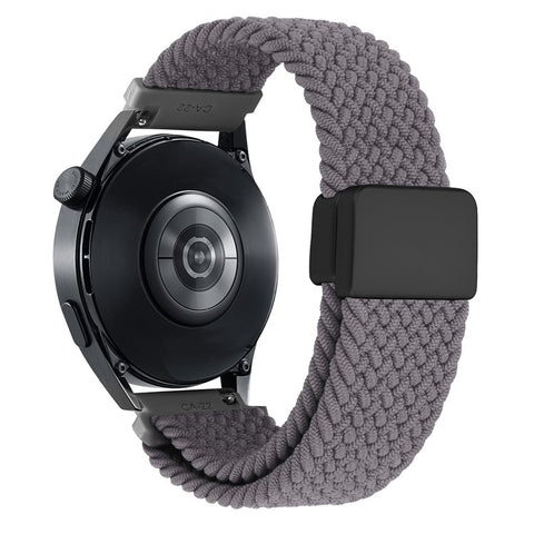 22mm Universal Wrist Strap Magnetic Buckle Nylon Braided Smart Watch Band