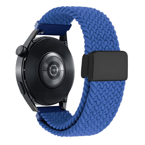 22mm Universal Wrist Strap Magnetic Buckle Nylon Braided Smart Watch Band