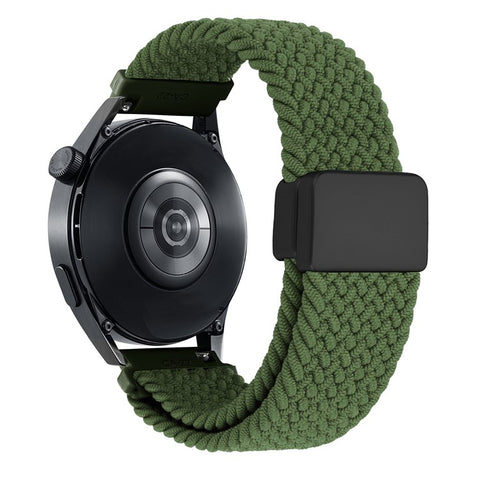 22mm Universal Wrist Strap Magnetic Buckle Nylon Braided Smart Watch Band