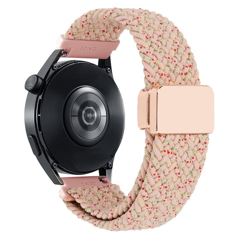 22mm Universal Wrist Strap Magnetic Buckle Nylon Braided Smart Watch Band