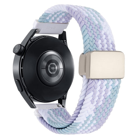 22mm Universal Wrist Strap Magnetic Buckle Nylon Braided Smart Watch Band