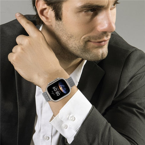 Watch Strap For Apple Watch Series 11 10 42mm / 9 8 7 41mm / SE3 SE2 SE 6 5 4 40mm / 3 2 1 38mm Bands Stainless Steel Magnetic Clasp Watchband
