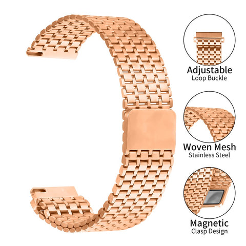 For Huawei Watch GT 3 46mm Bands Adjustable Stainless Steel Magnetic Clasp Watchband Wrist Strap