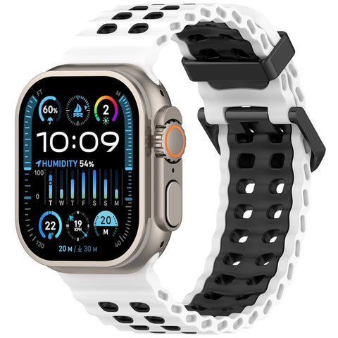 Watch Band for Apple Watch Ultra 3 2 1 49mm / Series 11 10 46mm / 9 8 7 45mm / SE3 SE2 SE 6 5 4 44mm / 3 2 1 42mm Dual Color Silicone Strap