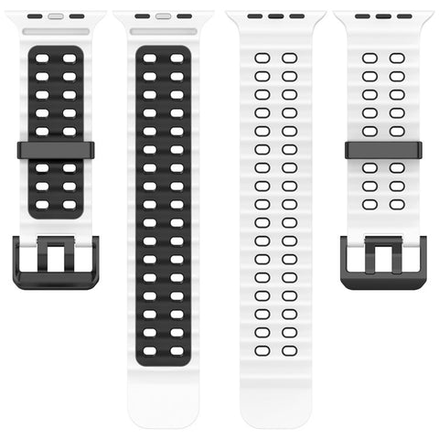 Watch Band for Apple Watch Ultra 3 2 1 49mm / Series 11 10 46mm / 9 8 7 45mm / SE3 SE2 SE 6 5 4 44mm / 3 2 1 42mm Dual Color Silicone Strap