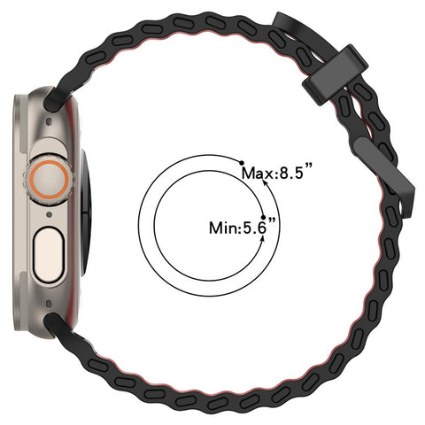 Watch Band for Apple Watch Ultra 3 2 1 49mm / Series 11 10 46mm / 9 8 7 45mm / SE3 SE2 SE 6 5 4 44mm / 3 2 1 42mm Dual Color Silicone Strap