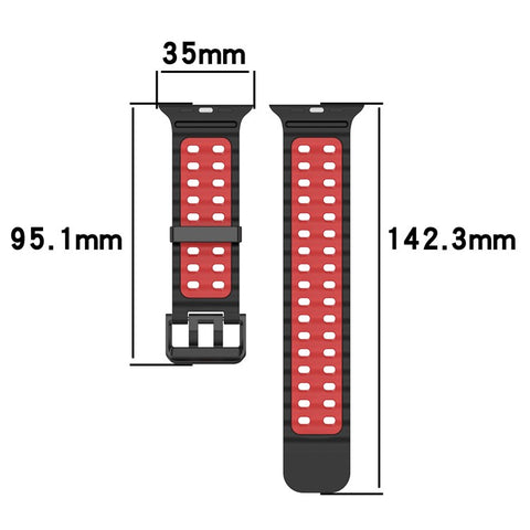 Watch Band for Apple Watch Ultra 3 2 1 49mm / Series 11 10 46mm / 9 8 7 45mm / SE3 SE2 SE 6 5 4 44mm / 3 2 1 42mm Dual Color Silicone Strap