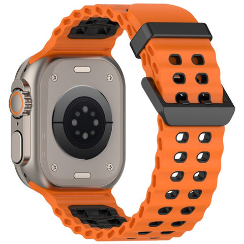 Watch Band for Apple Watch Ultra 3 2 1 49mm / Series 11 10 46mm / 9 8 7 45mm / SE3 SE2 SE 6 5 4 44mm / 3 2 1 42mm Dual Color Silicone Strap