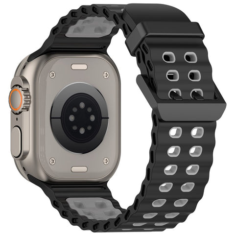 Watch Band for Apple Watch Ultra 3 2 1 49mm / Series 11 10 46mm / 9 8 7 45mm / SE3 SE2 SE 6 5 4 44mm / 3 2 1 42mm Dual Color Silicone Strap