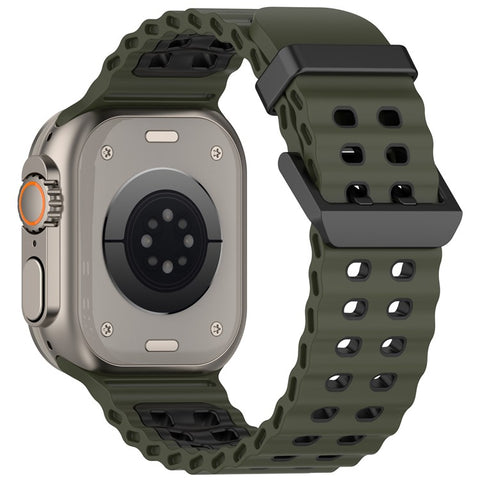 Watch Band for Apple Watch Ultra 3 2 1 49mm / Series 11 10 46mm / 9 8 7 45mm / SE3 SE2 SE 6 5 4 44mm / 3 2 1 42mm Dual Color Silicone Strap