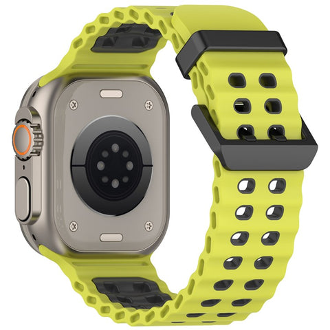 Watch Band for Apple Watch Ultra 3 2 1 49mm / Series 11 10 46mm / 9 8 7 45mm / SE3 SE2 SE 6 5 4 44mm / 3 2 1 42mm Dual Color Silicone Strap