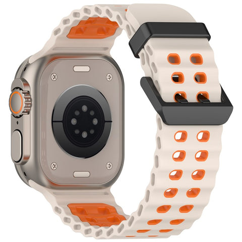 Watch Band for Apple Watch Ultra 3 2 1 49mm / Series 11 10 46mm / 9 8 7 45mm / SE3 SE2 SE 6 5 4 44mm / 3 2 1 42mm Dual Color Silicone Strap