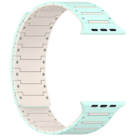 Silicone Strap for Apple Watch Ultra 3 2 1 49mm / Series 11 10 46mm / 9 8 7 45mm / SE3 SE2 SE 6 5 4 44mm / 3 2 1 42mm Dual Color Magnetic Watch Band