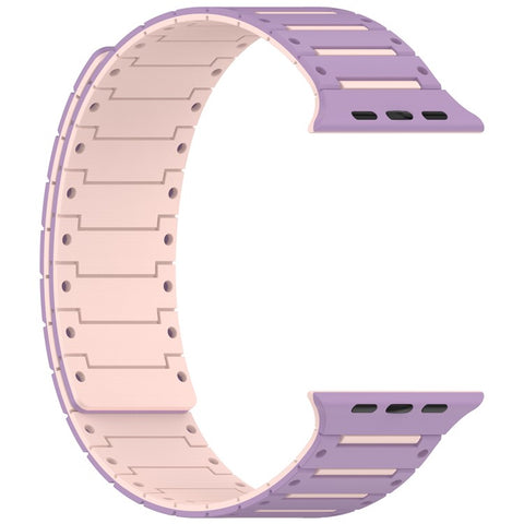 Silicone Strap for Apple Watch Ultra 3 2 1 49mm / Series 11 10 46mm / 9 8 7 45mm / SE3 SE2 SE 6 5 4 44mm / 3 2 1 42mm Dual Color Magnetic Watch Band