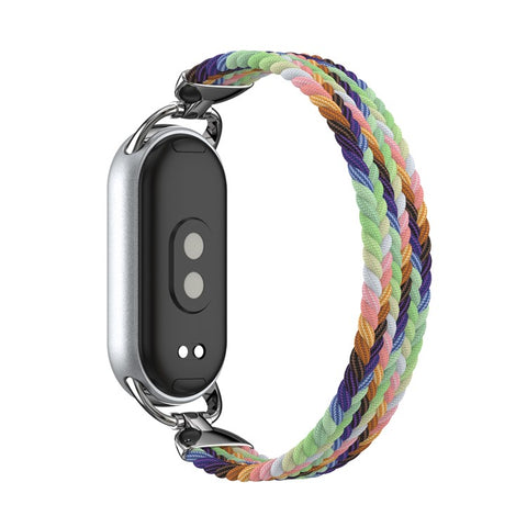 Wrist Strap for Xiaomi Smart Band 10 / 9 / 8 Nylon Woven Watch Band with Metal Connector, Size M