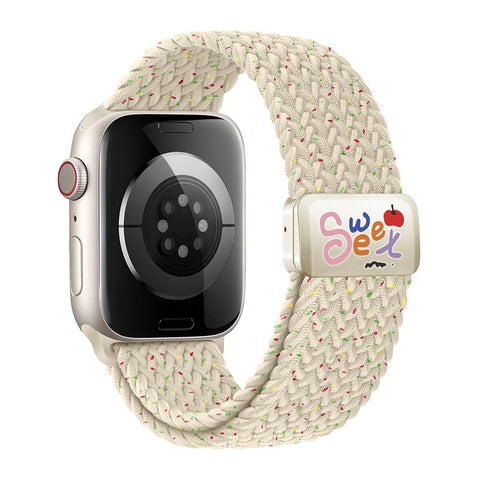 Nylon Strap for Apple Watch Series 11 10 42mm / 9 8 7 41mm / SE3 SE2 SE 6 5 4 40mm / 3 2 1 38mm Magnetic Buckle Braided Watch Band