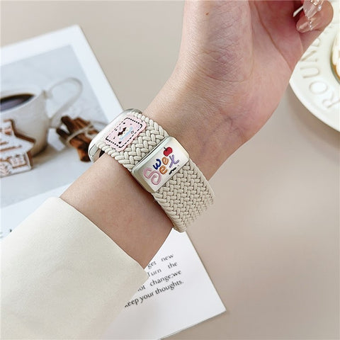 Nylon Strap for Apple Watch Series 11 10 42mm / 9 8 7 41mm / SE3 SE2 SE 6 5 4 40mm / 3 2 1 38mm Magnetic Buckle Braided Watch Band