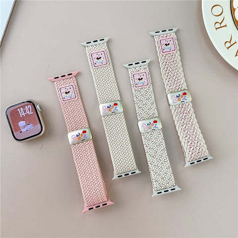 Nylon Strap for Apple Watch Series 11 10 42mm / 9 8 7 41mm / SE3 SE2 SE 6 5 4 40mm / 3 2 1 38mm Magnetic Buckle Braided Watch Band