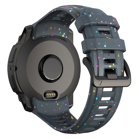 For Garmin Instinct 3 45mm Replacement Strap Color Confetti Design Silicone Watch Band