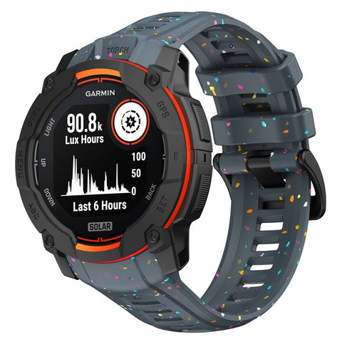 For Garmin Instinct 3 45mm Replacement Strap Color Confetti Design Silicone Watch Band