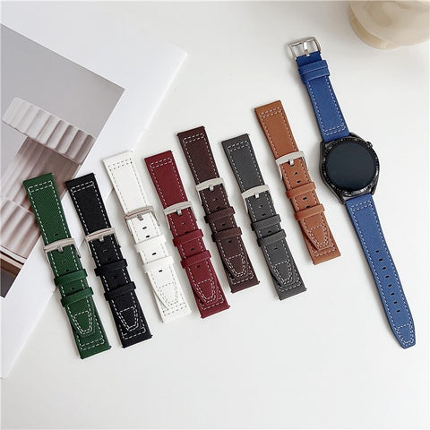 For Huawei Watch GT 5 41mm Watch Band 18mm Adjustable Leather Wrist Strap