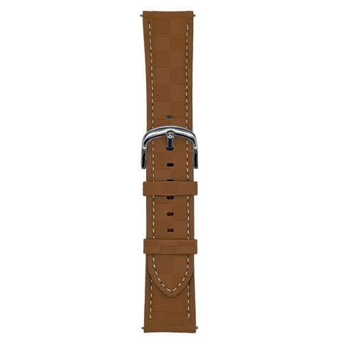 For Huawei Watch GT 5 46mm Plaid Texture Watch Band 22mm Adjustable Leather Wrist Strap