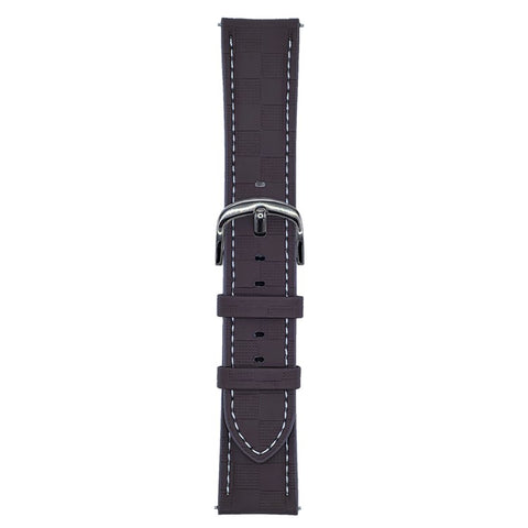 For Huawei Watch GT 5 46mm Plaid Texture Watch Band 22mm Adjustable Leather Wrist Strap