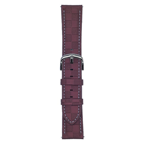 For Huawei Watch GT 5 46mm Plaid Texture Watch Band 22mm Adjustable Leather Wrist Strap
