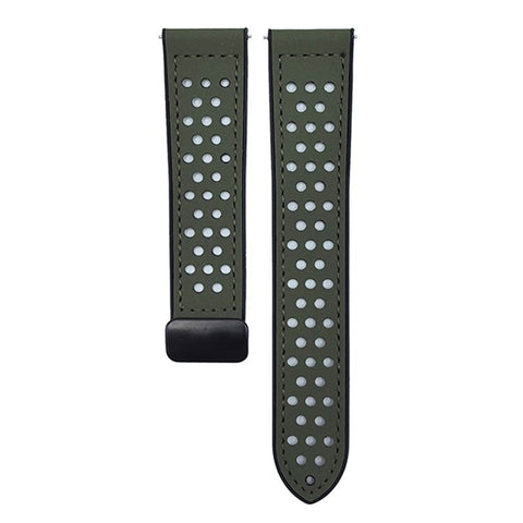 For Samsung Galaxy Watch7 44mm  /  40mm Watch Band 20mm Magnetic Buckle Perforated Silicone Strap