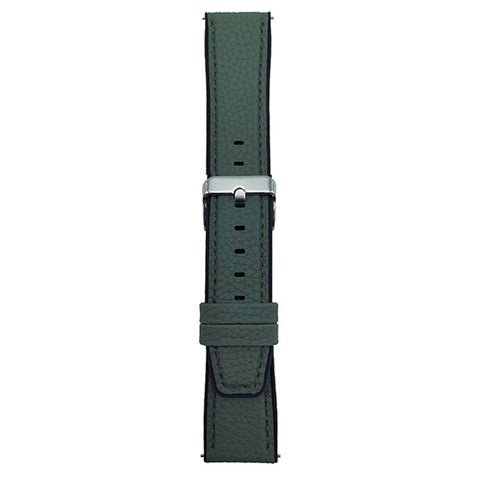 For Samsung Galaxy Watch7 44mm  /  40mm Watch Band 20mm Metal Buckle Litchi Texture Silicone Strap