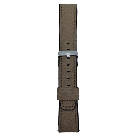 For Samsung Galaxy Watch7 44mm  /  40mm Watch Band 20mm Metal Buckle Litchi Texture Silicone Strap