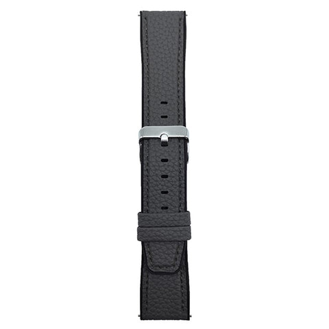 For Samsung Galaxy Watch7 44mm  /  40mm Watch Band 20mm Metal Buckle Litchi Texture Silicone Strap