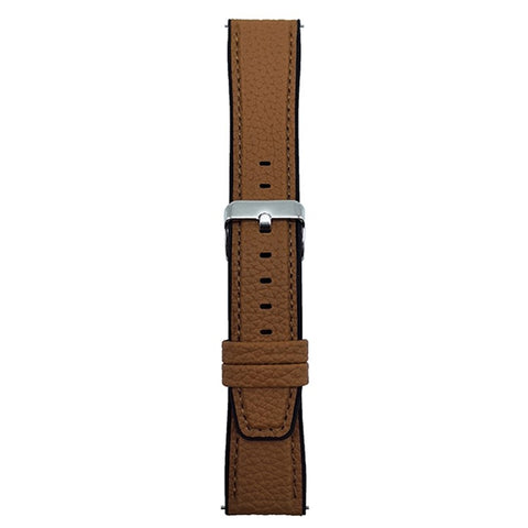 For Samsung Galaxy Watch7 44mm  /  40mm Watch Band 20mm Metal Buckle Litchi Texture Silicone Strap