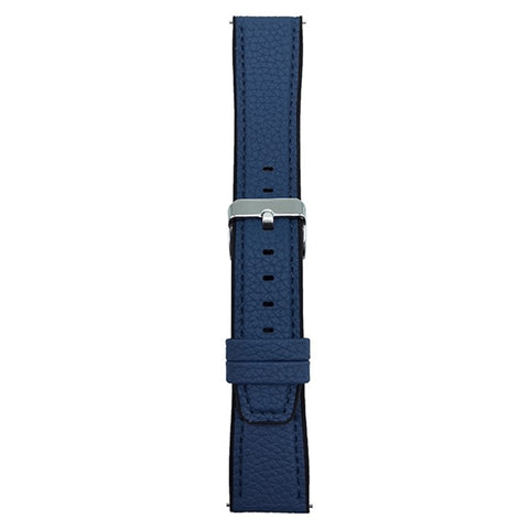 For Samsung Galaxy Watch7 44mm  /  40mm Watch Band 20mm Metal Buckle Litchi Texture Silicone Strap