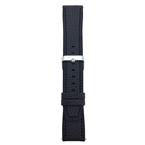 For Samsung Galaxy Watch7 44mm  /  40mm Watch Band 20mm Metal Buckle Litchi Texture Silicone Strap