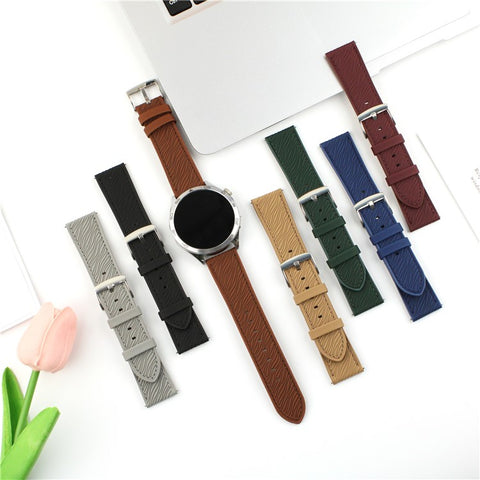 For Samsung Galaxy Watch7 44mm  /  40mm Watch Band 20mm Quick Release Buckle Dragon Scale Texture Leather Strap