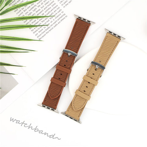 Watch Band For Apple Watch Series 11 10 42mm / 9 8 7 41mm / SE3 SE2 SE 6 5 4 40mm / 3 2 1 38mm Quick Release Buckle Dragon Scale Texture Leather Strap