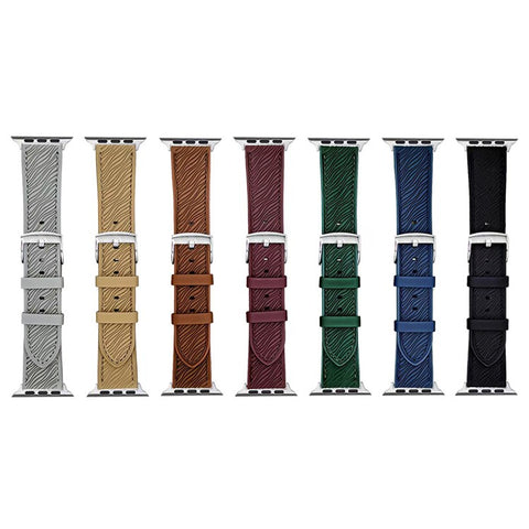 Watch Band For Apple Watch Series 11 10 42mm / 9 8 7 41mm / SE3 SE2 SE 6 5 4 40mm / 3 2 1 38mm Quick Release Buckle Dragon Scale Texture Leather Strap