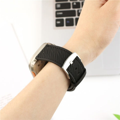 Watch Band For Apple Watch Ultra 3 2 1 49mm / Series 11 10 46mm / 9 8 7 45mm / SE3 SE2 SE 6 5 4 44mm / 3 2 1 42mm Dragon Scale Texture Leather Strap