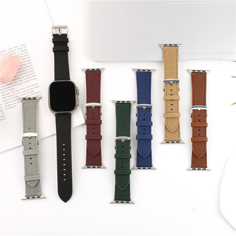 Watch Band For Apple Watch Ultra 3 2 1 49mm / Series 11 10 46mm / 9 8 7 45mm / SE3 SE2 SE 6 5 4 44mm / 3 2 1 42mm Dragon Scale Texture Leather Strap