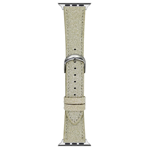 Adjustable Strap for Apple Watch Series 11 10 42mm / 9 8 7 41mm / SE3 SE2 SE 6 5 4 40mm / 3 2 1 38mm Glitter Leather Watch Band