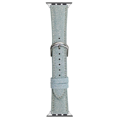 Adjustable Strap for Apple Watch Series 11 10 42mm / 9 8 7 41mm / SE3 SE2 SE 6 5 4 40mm / 3 2 1 38mm Glitter Leather Watch Band